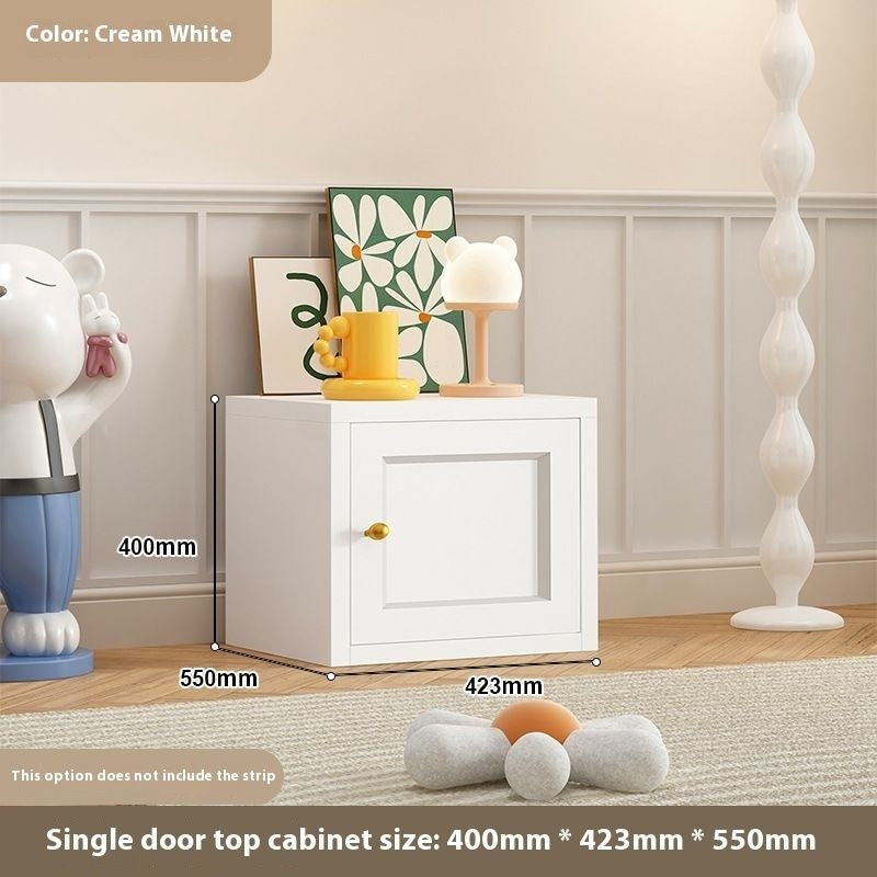 Cream Windbreaker Bedroom Home Iron Wardrobe Three-Door Storage Cabinet Easy Combination