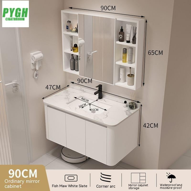 QW- Basin space aluminum integrated basin cabinet, bathroom mirror, storage cabinet
