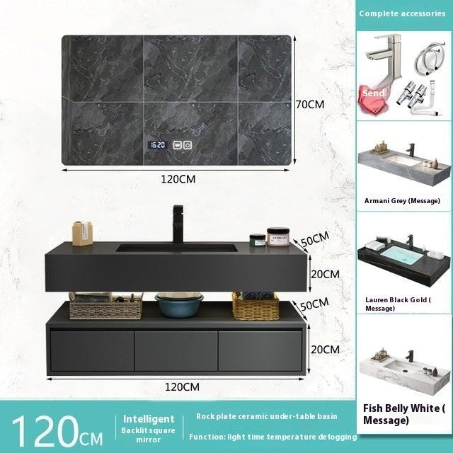 QW- Custom-made Premium Storage Cabinet Sink Set Smart Mirror Bathroom
