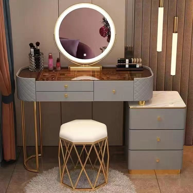 Bedroom Clear Glass Nordic Style Small Simple Dressing Storage Cabinet Table