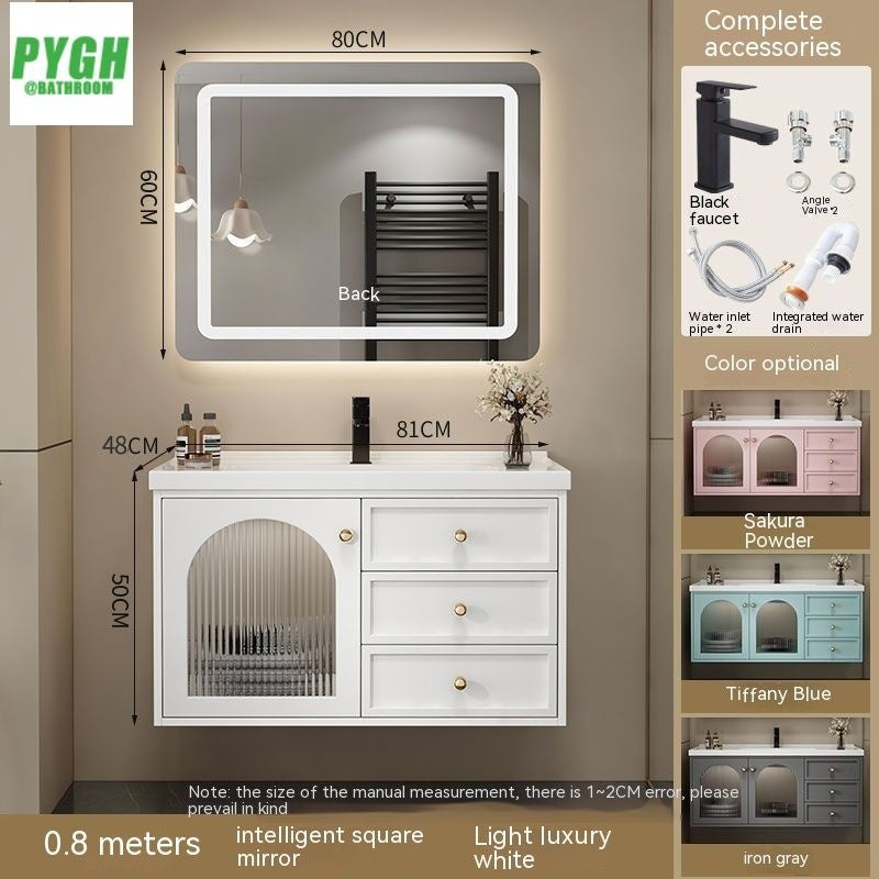 QW- Smart Mirror Real Wood Storage Bathroom Wash Cabinet