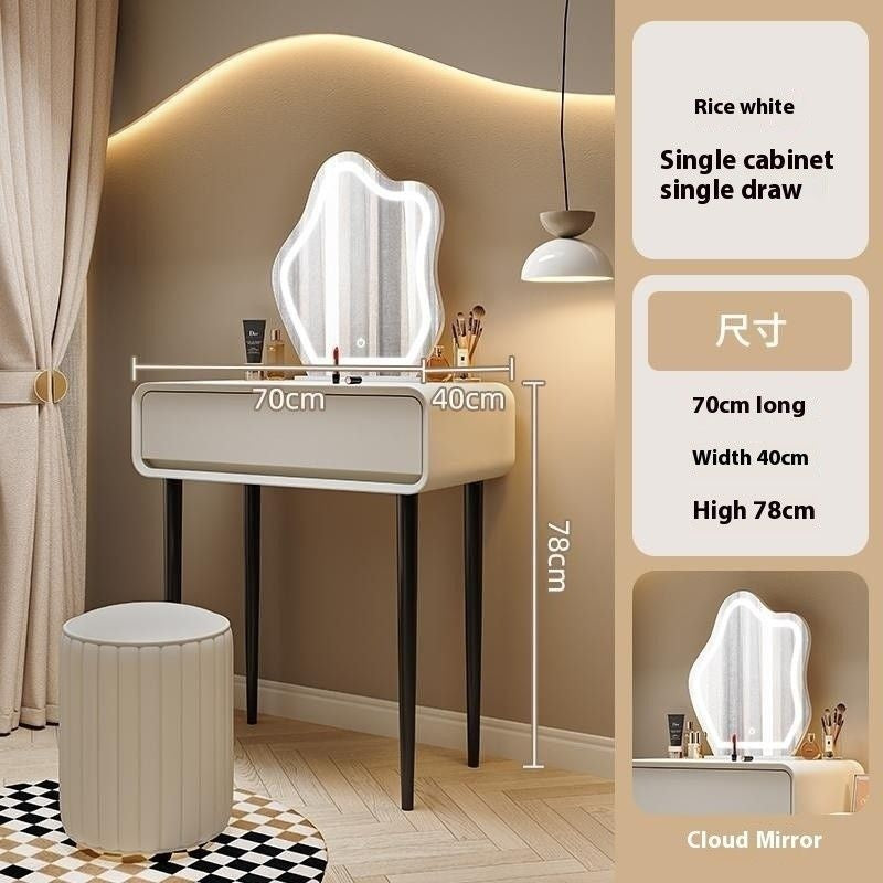 Cream Wind Solid Wood Large Bedroom Modern Simple Foldable Chest of Drawers One Dressing Table
