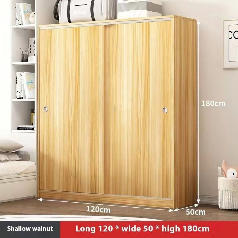Almari Pakaian Rumah Bilik Tidur Pintu Gelongsor Kabinet Dewasa Kanak-kanak Moden Ringkas Ekonomi untuk Bilik Sewa Asrama