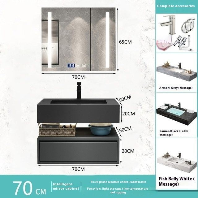 QW- Custom-made Premium Storage Cabinet Sink Set Smart Mirror Bathroom