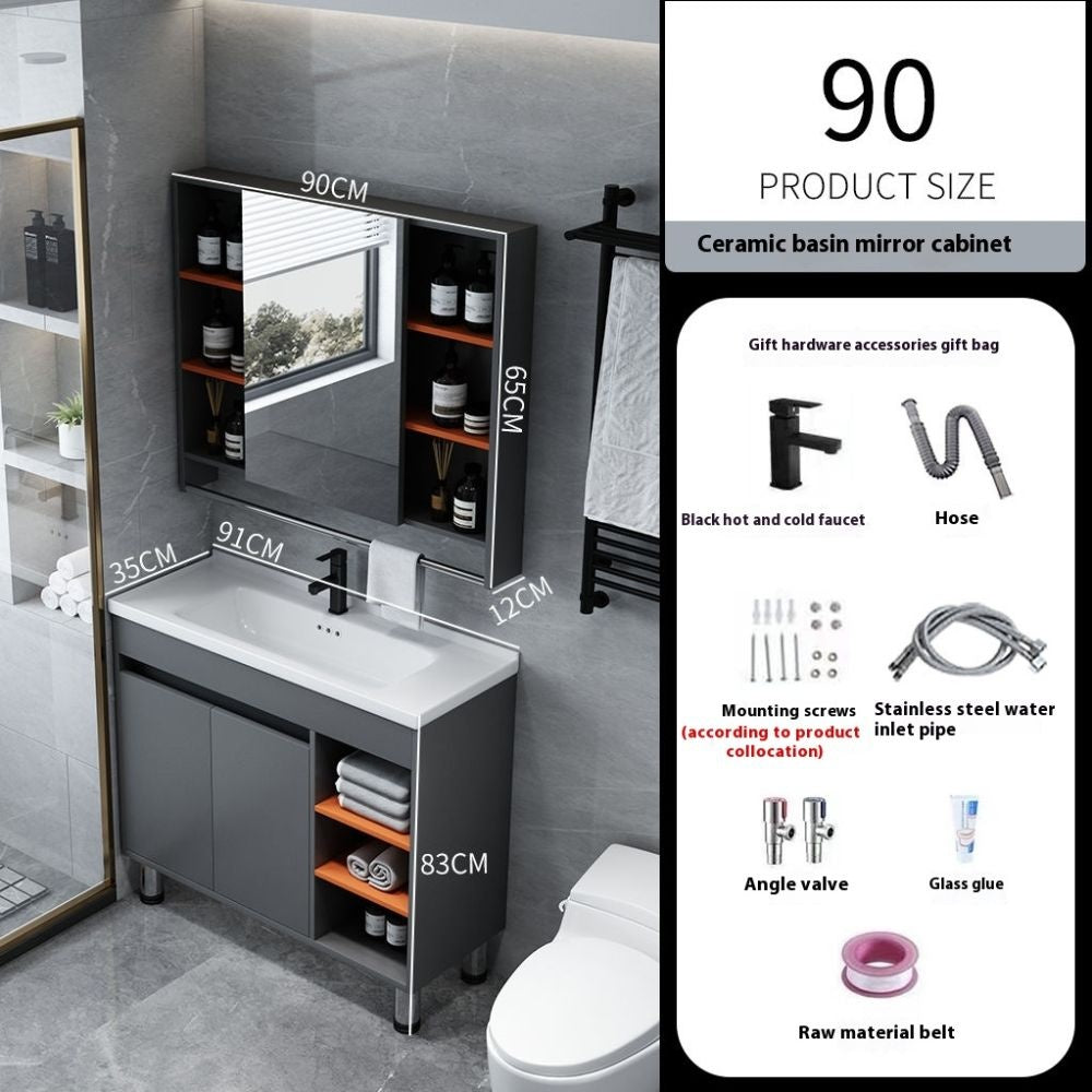 QW- Kabinet simpanan paling sempit Cermin pintar di bilik mandi Set sinki bilik mandi 