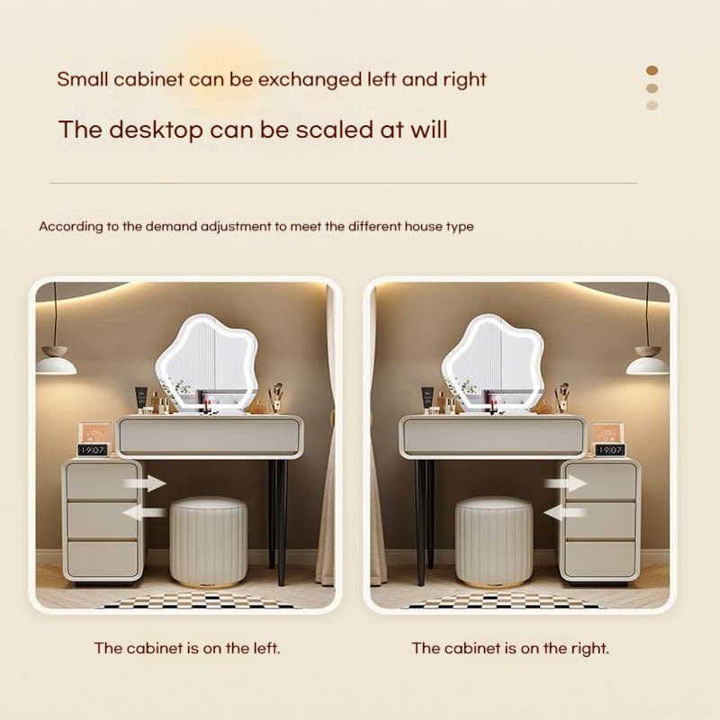 Cream Wind Solid Wood Large Bedroom Modern Simple Foldable Chest of Drawers One Dressing Table