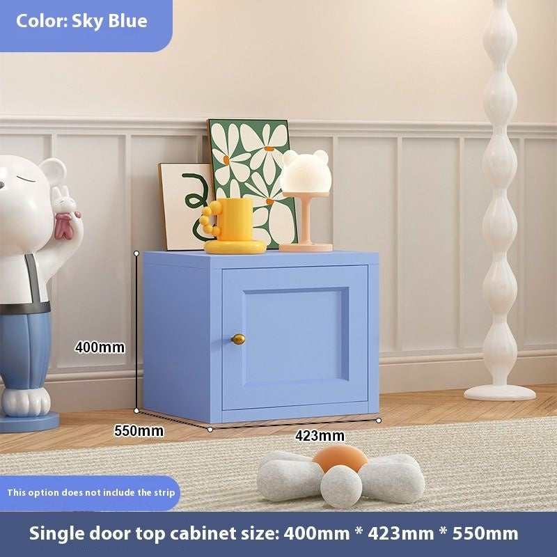 Cream Windbreaker Bedroom Home Iron Wardrobe Three-Door Storage Cabinet Easy Combination