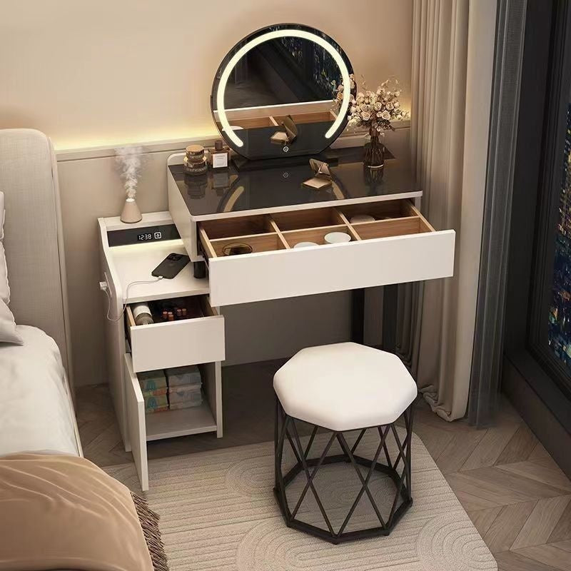Modern Luxury Solid Wood Bedroom Dressing Table Multi-functional Storage Cabinet One Set