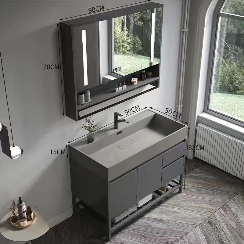 QW- Smart Mirror Real Wood Storage Bathroom Wash Cabinet