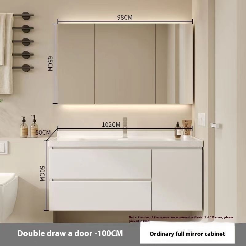 QW- Smart Mirror Real Wood Storage Cabinet in the Bathroom, Bathroom Sink Set