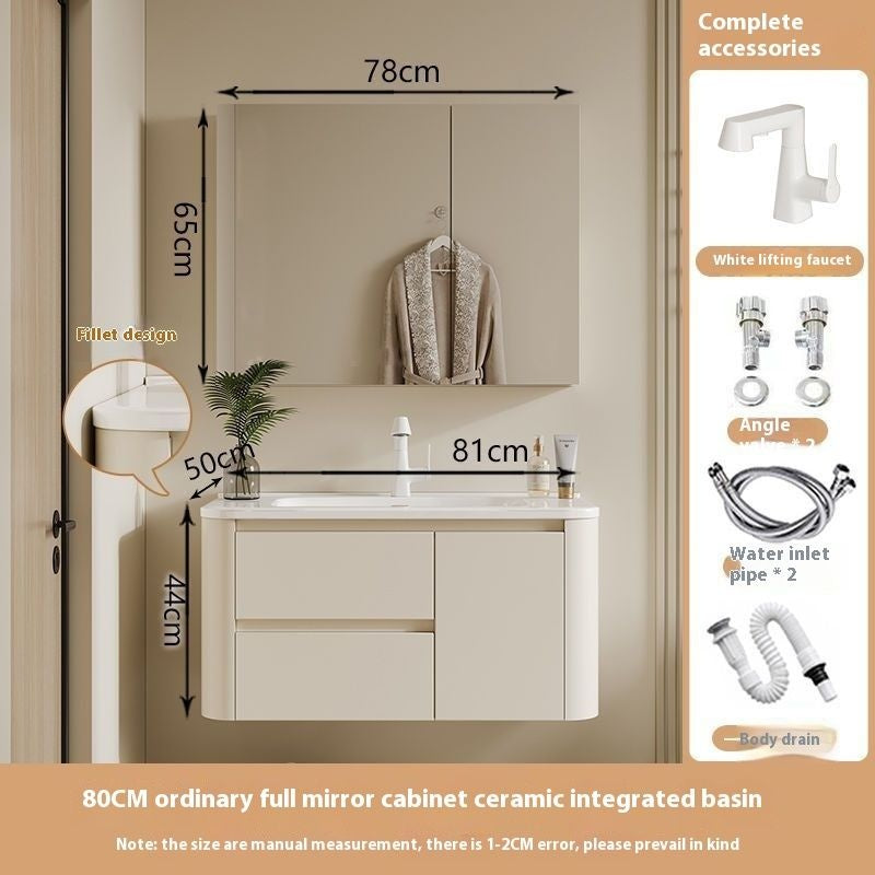 QW- Ins Style Storage Cabinet, Smart Mirror Cabinet for Bathroom, Bathroom Sink Set