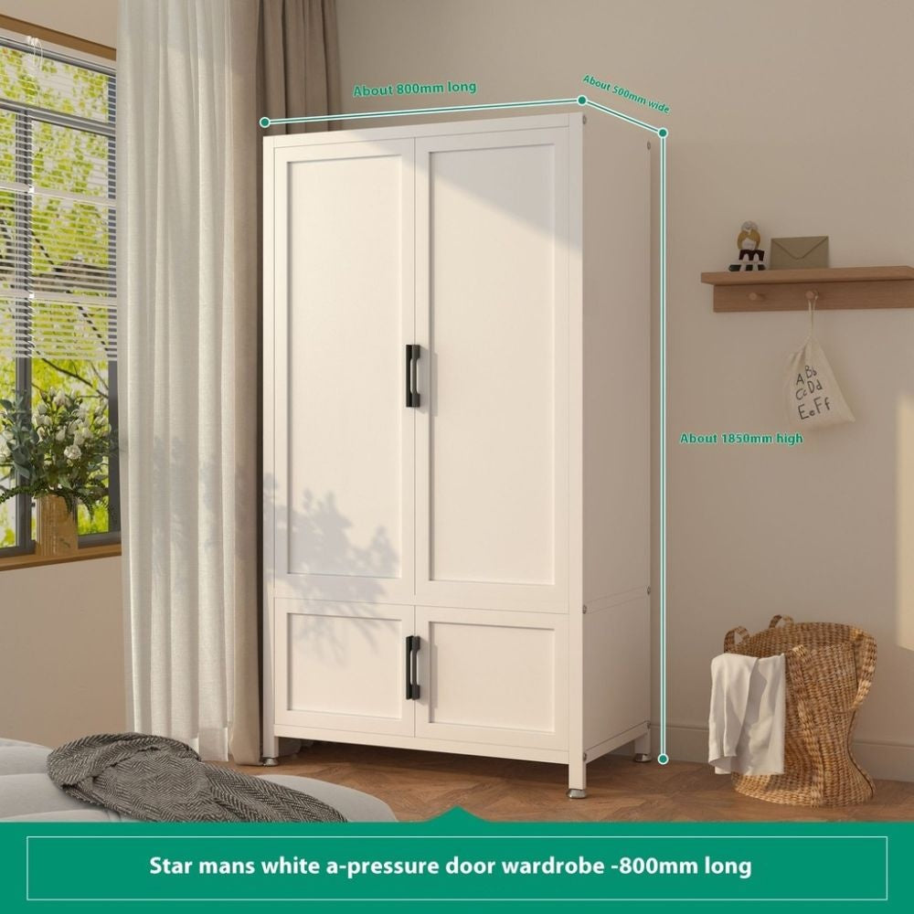 Metal Bedroom Home Wardrobe Durable Storage Cabinet