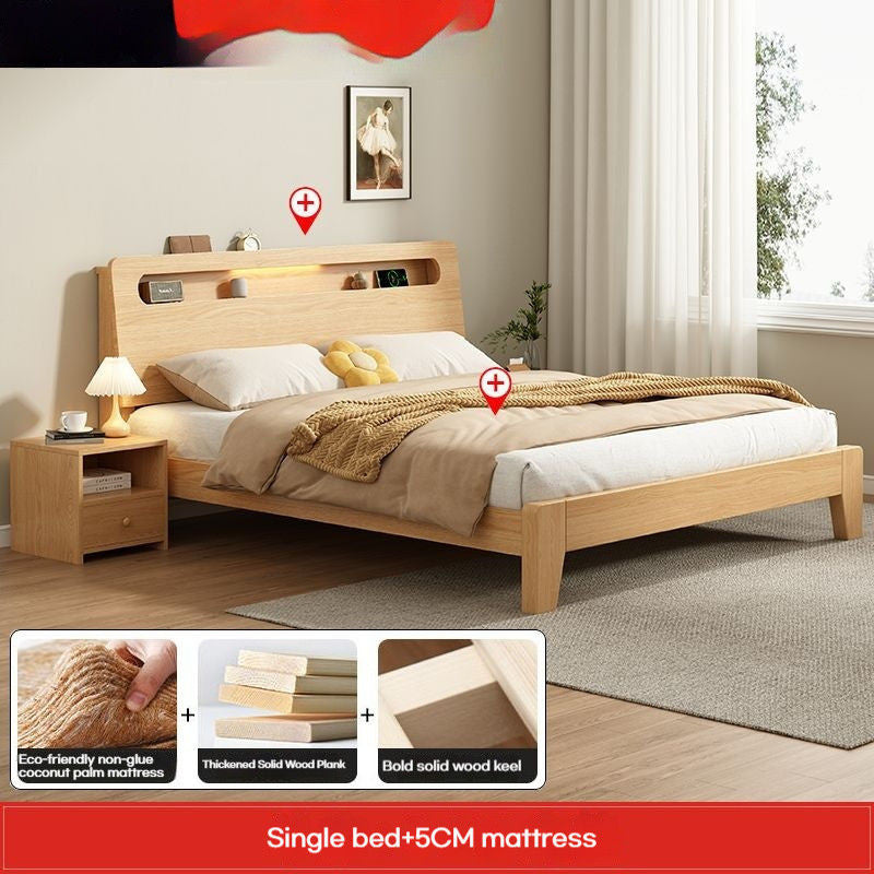 Drawer Storage Solid Wood 1.8 Meter Modern Simple Double Bedroom 1.2m1.5 Single Bed Frame