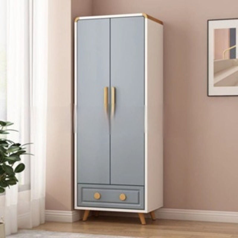 Solid Wood Bedroom Double Open Door Storage Cabinet Simple Wardrobe Multiple Sizes