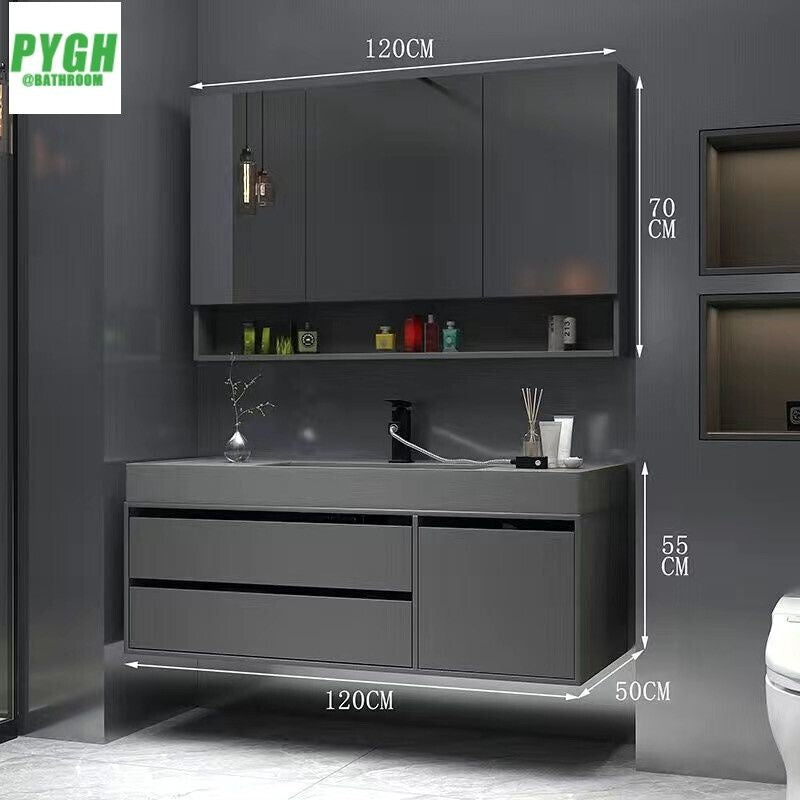 QW- Smart Mirror Real Wood Storage Bathroom Wash Cabinet