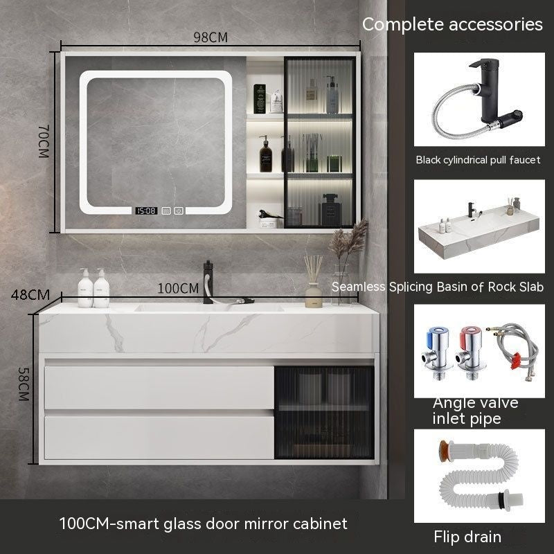 QW- Smart Bathroom, Mirror Bathroom Storage Cabinet, Basin Set