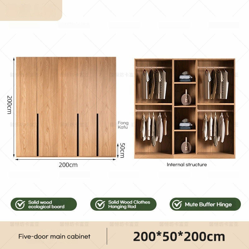 Home Bedroom Solid Wood Easy Assembly Small Wardrobe Children's Storage Cabinet