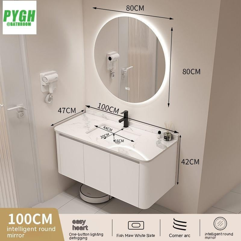 QW- Basin space aluminum integrated basin cabinet, bathroom mirror, storage cabinet