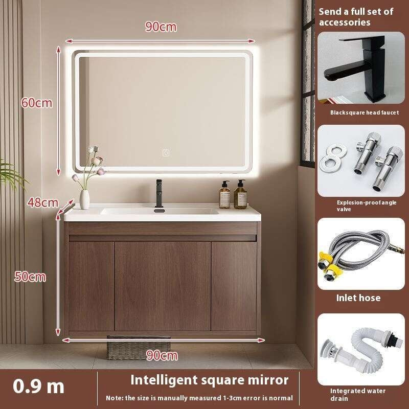 QW- Kabinet Penyimpanan Singki Cermin Pintar di Bilik Mandi 