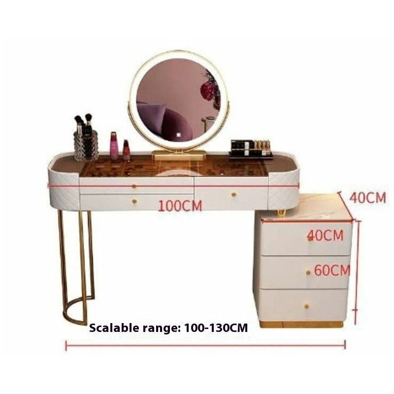 Bedroom Clear Glass Nordic Style Small Simple Dressing Storage Cabinet Table