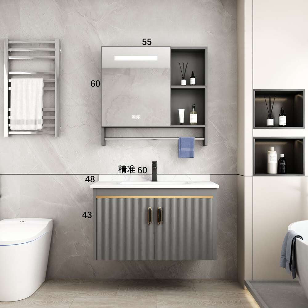 Kabinet Penyimpanan Aluminium QW- Cermin Pintar di Bilik Mandi, Singki Bilik Mandi 