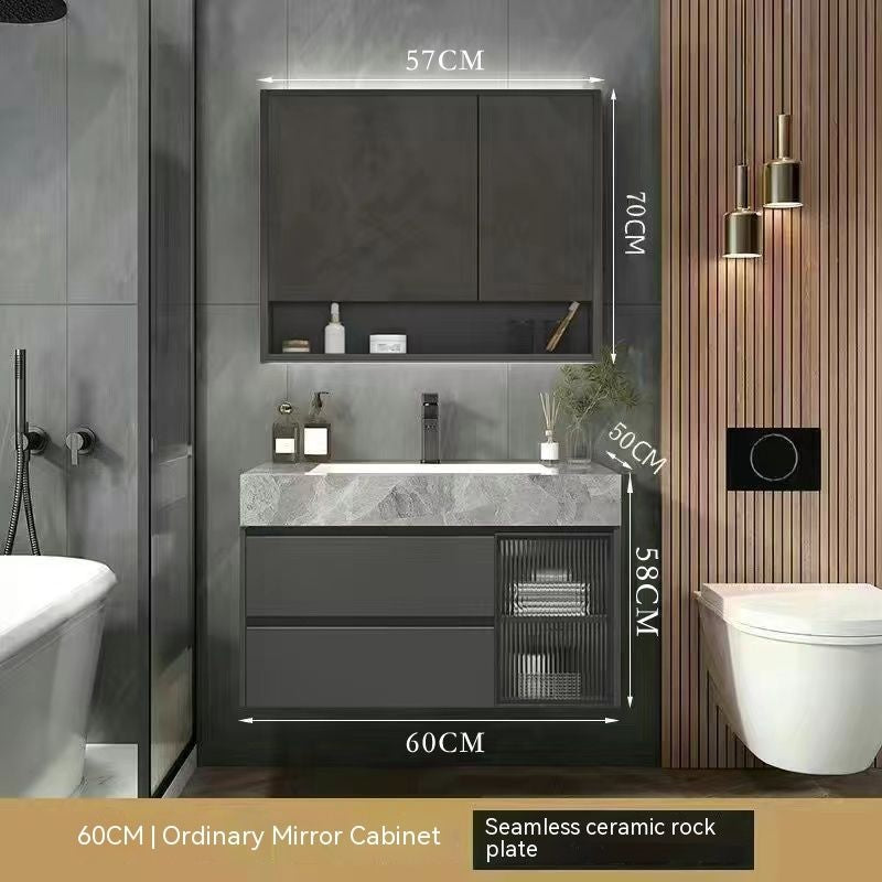 Kabinet Kaca Pintar Penyimpanan Bilik Mandi QW- Rockboard Sinki 