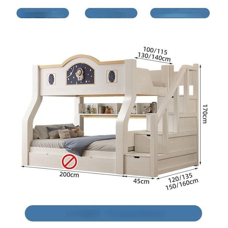 Two-story bunk high-low wooden children's small bed, solid wood, many sizes
