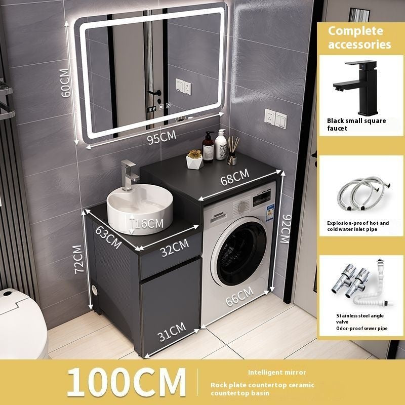 QW- Aluminum Storage Cabinet Bathroom Sink Set Washing Machine Table