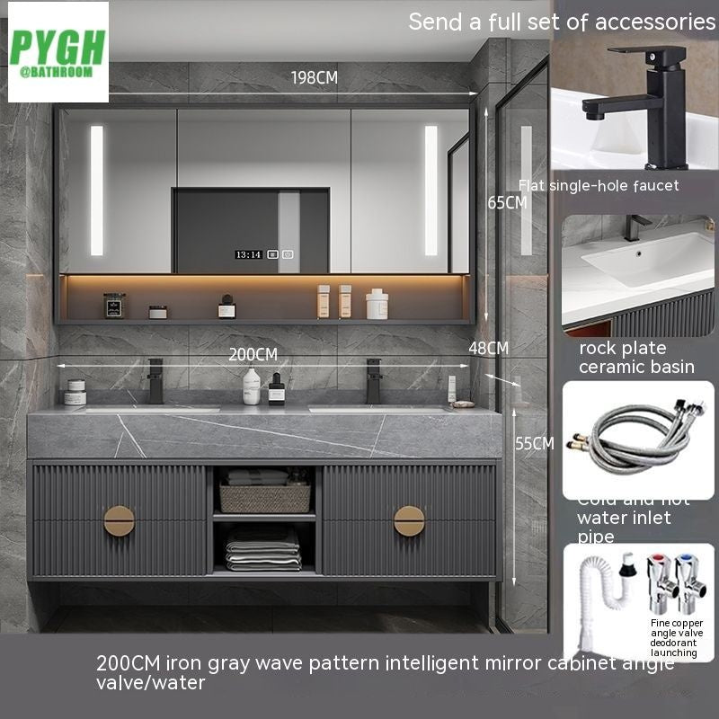 QW- Mirror Cabinet, Combo of Two Face Washing Sets, Bathroom Sink