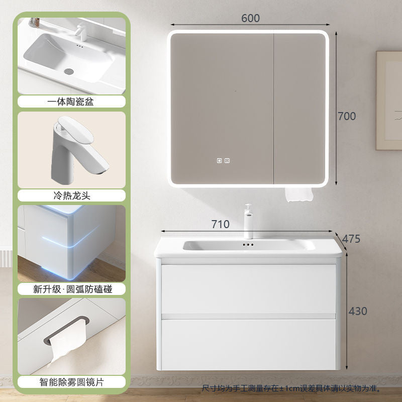 Set Kabinet Pintar Logam Aluminium QW- dengan Singki Bilik Mandi 