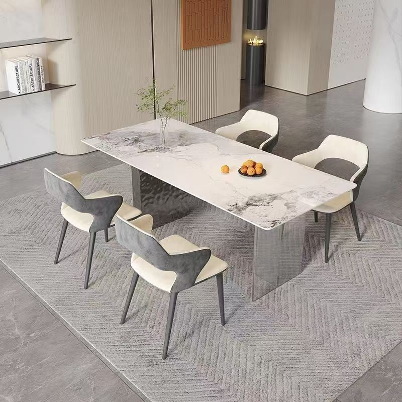Floating Granite Dining Table/Bar Island with Acrylic and Stainless Steel Base, Water Wave Pattern