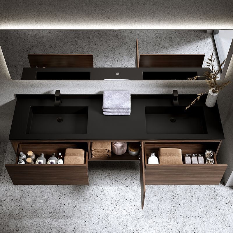 Set Singki Bilik Mandi Kabinet Cermin Pintar Penyimpanan Mewah Buatan Sendiri QW 