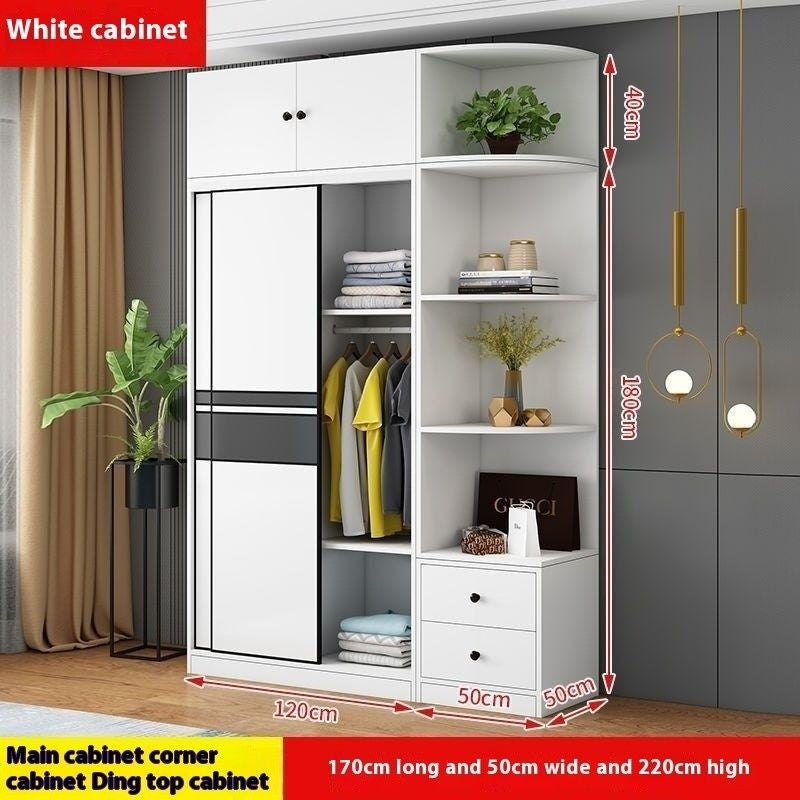 Kabinet moden ringkas pintu gelangsar bilik tidur rumah kayu padu