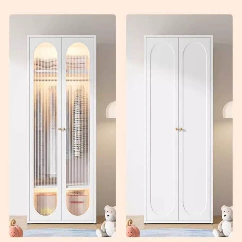 Cream Windbreaker Bedroom Home Iron Wardrobe Three-Door Storage Cabinet Easy Combination