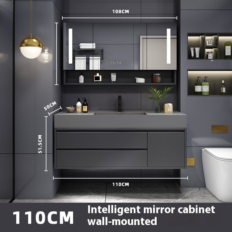 QW- Smart Mirror Real Wood Storage Bathroom Wash Cabinet