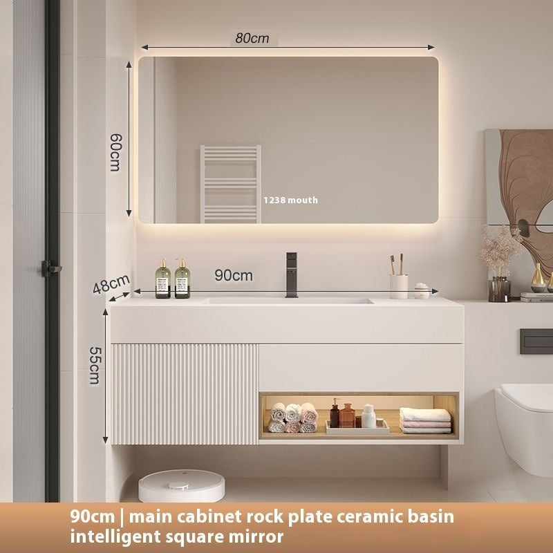 QW- White Storage Smart Mirror Cabinet in the Bathroom, Bathroom Sink