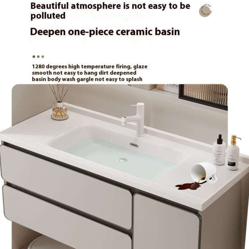 QW- Real wood storage cabinet smart mirror in the bathroom, bathroom sink