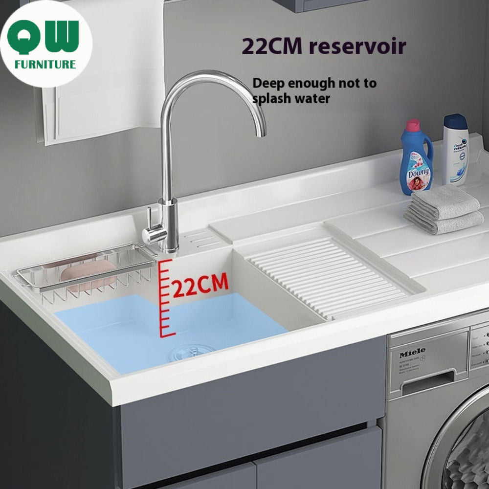 QW- Storage Cabinet Bathroom Sink Set Washing Machine Counter