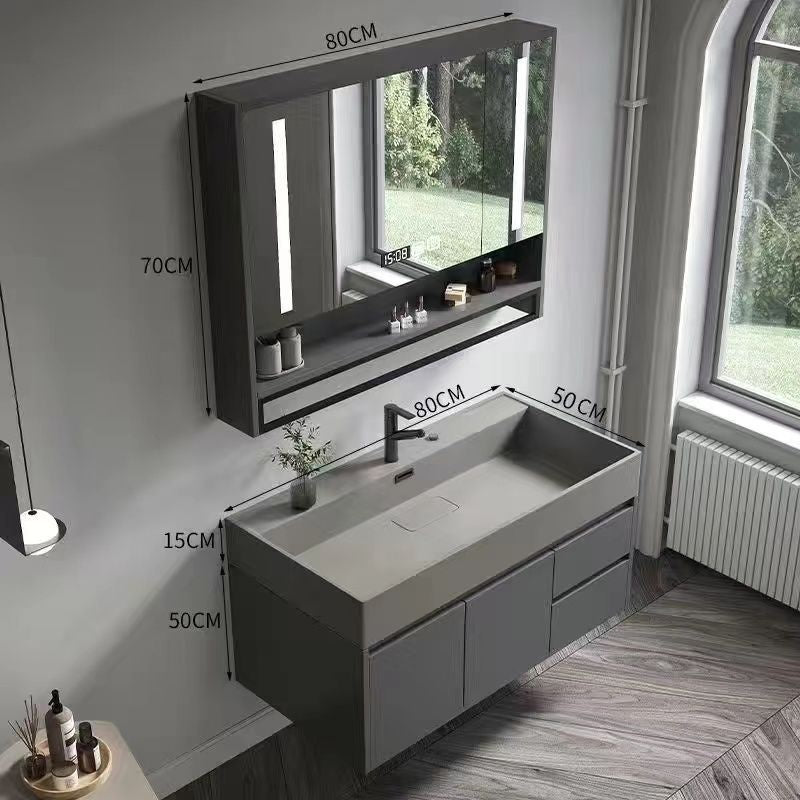 QW- Smart Mirror Real Wood Storage Bathroom Wash Cabinet