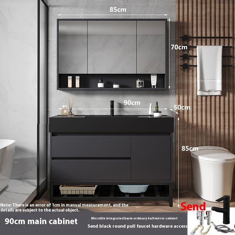 QW- Smart Glass Real Wood Storage Cabinet, Nano Bathroom Sink