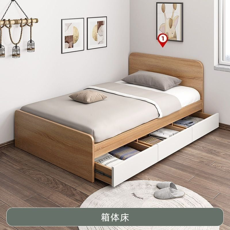 Single 1.2 meters 1 meter modern simple home economical storage children's mattress low bed