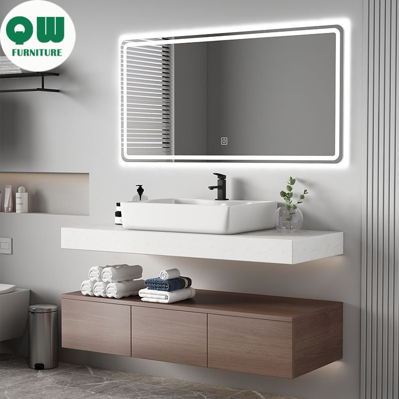 QW- Kabinet Penyimpanan Bilik Mandi, Singki, Kaunter Cermin Pintar 