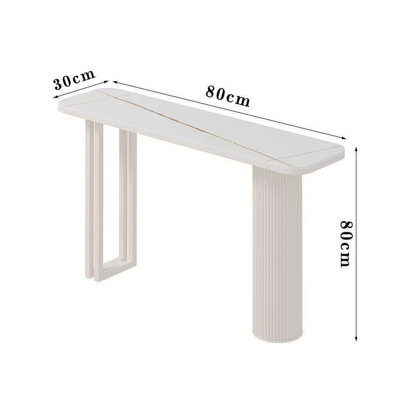 Meja batu pembahagi ruang tamu bar, jalur logam, pintu masuk, gaya Itali, meja konsol segi empat sama mewah ringan.