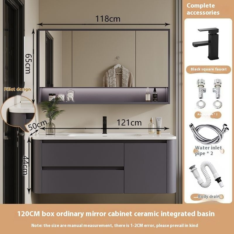 QW- Ins Style Storage Cabinet, Smart Mirror Cabinet for Bathroom, Bathroom Sink Set