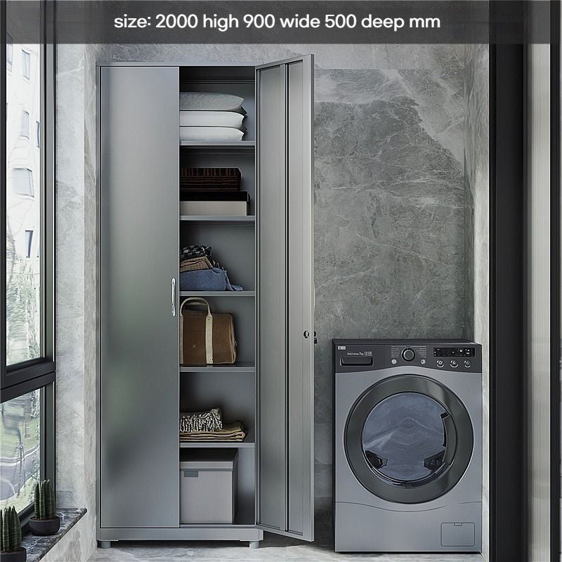 wardrobe 304 Stainless Steel Balcony Storage Clothes Changing Shoe Cabinet, Shelves, Multi-layer Bedroom Shelves
