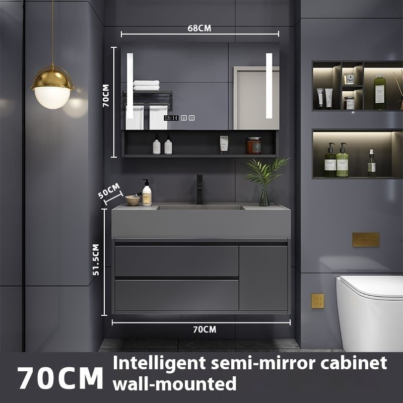 QW- Smart Mirror Real Wood Storage Bathroom Wash Cabinet