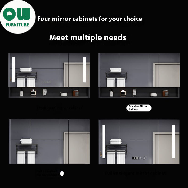 QW- Smart Mirror Real Wood Storage Bathroom Wash Cabinet