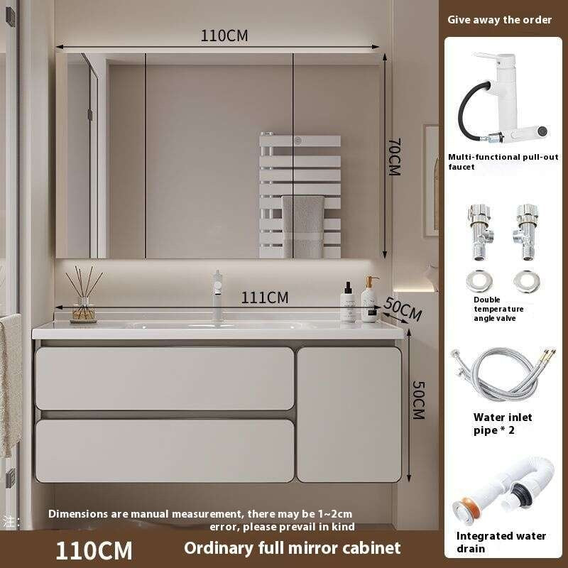 QW- Real wood storage cabinet smart mirror in the bathroom, bathroom sink