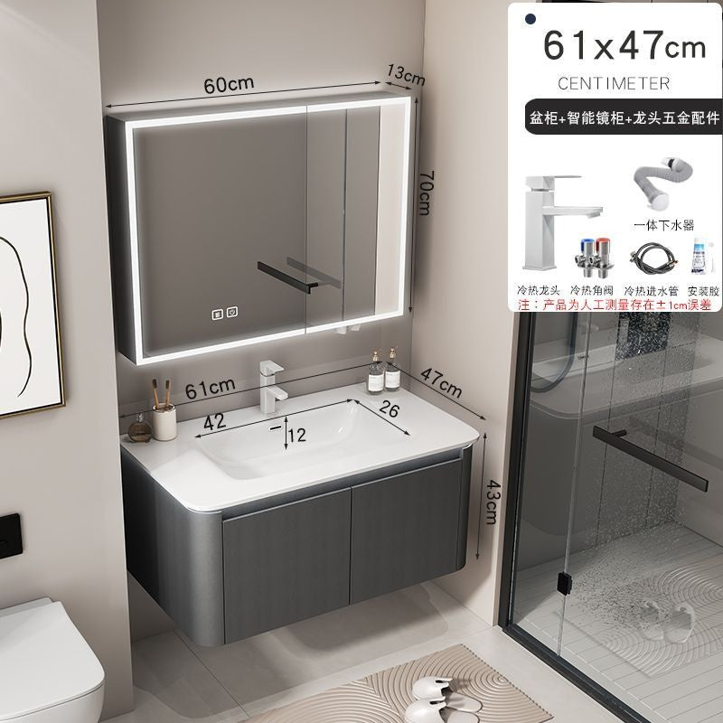 Kabinet Cuci Bilik Mandi Penyimpanan Aluminium Cermin Pintar QW- 