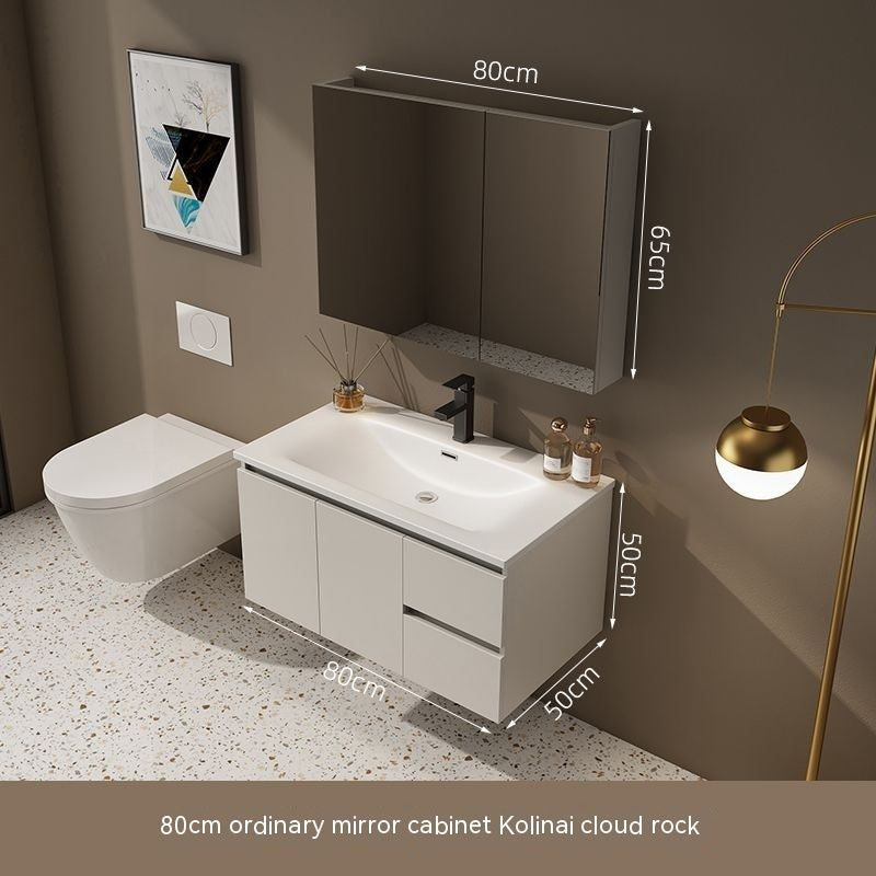 QW- Washbasin with Smart Mirror Bathroom, Real Wood Storage Cabinet in the Bathroom